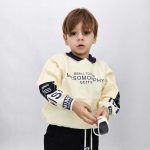 بلوز بچگانه وارداتی مدل یقه دار کرم و سرمه ای(1-5سال) - تصویر 2