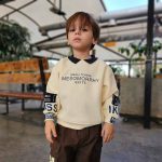 بلوز بچگانه وارداتی مدل یقه دار کرم و سرمه ای(1-5سال) - تصویر 4