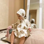 ست سه تیکه دخترانه پیراهن شورت طرح تدی - تصویر 6