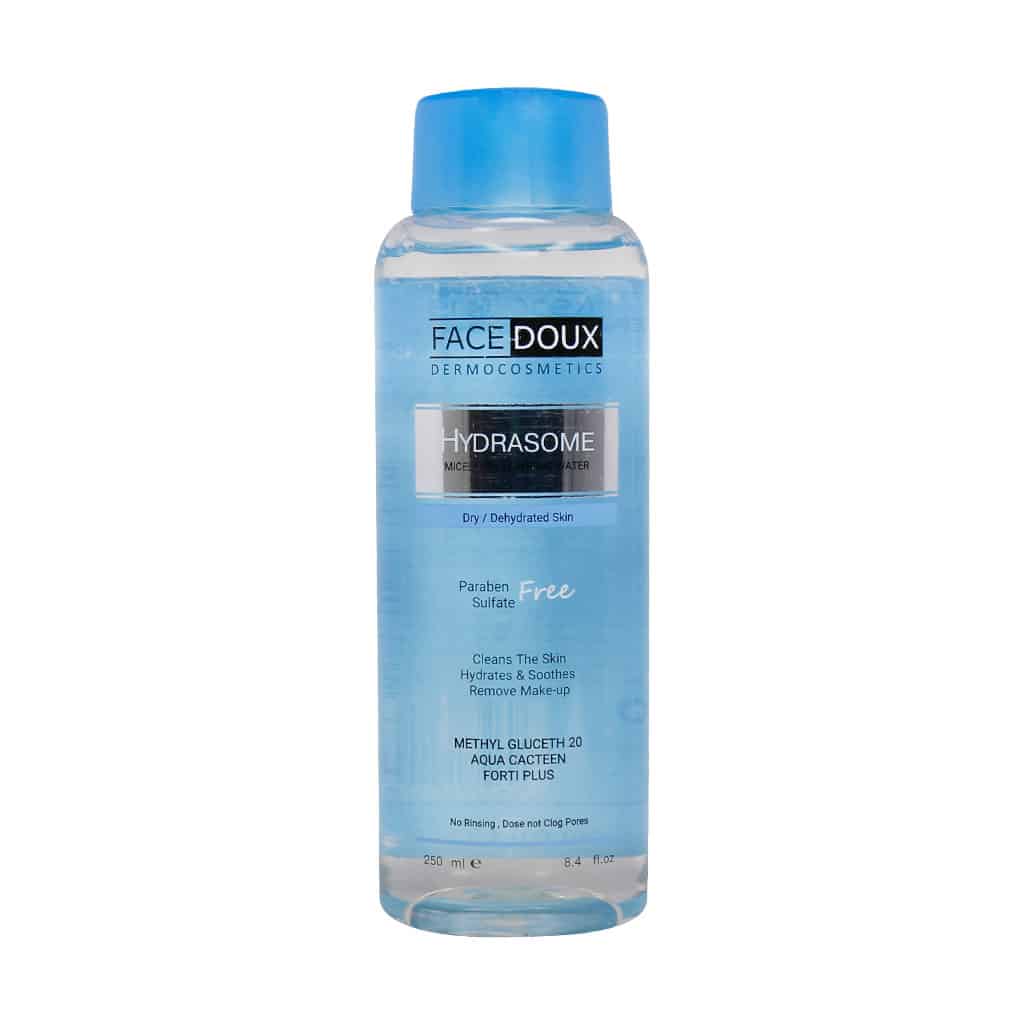 Face-Doux-Hydrasome-Micellar-Cleansing-Water.jpg محلول پاک کننده آرایش فیس دوکس (250 میل) - تصویر 1