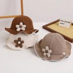 کلاه دخترانه بچه گانه گرد طرح flower - تصویر 2