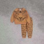 ست بلوز شلوار بچه گانه زمستانی طرح ببری - تصویر 2