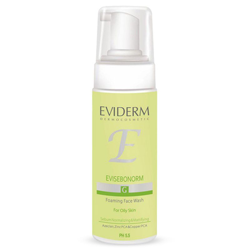 eviserm-foam-519130041102.jpg فوم شستشوی صورت اوی سبونورم اویدرم مناسب پوست چرب (150 میل) - تصویر 1