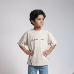تیشرت بچگانه طرح Wire رنگ کرم سایز 40,45,50,55