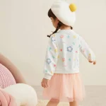 پیراهن بچه گانه دخترانه دامن تور طرح خرگوشی - تصویر 2