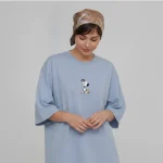تیشرت زنانه لانگ طرح سگ کوچولو سایز فری (پنبه ضمانتی) در 7 رنگ - تصویر 5
