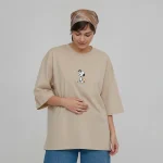 تیشرت زنانه لانگ طرح سگ کوچولو سایز فری (پنبه ضمانتی) در 7 رنگ - تصویر 6