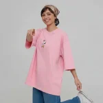 تیشرت زنانه لانگ طرح سگ کوچولو سایز فری (پنبه ضمانتی) در 7 رنگ - تصویر 8