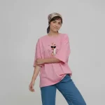 تیشرت زنانه لانگ طرح اردک هندی سایز فری (پنبه ضمانتی) در 7 رنگ - تصویر 7